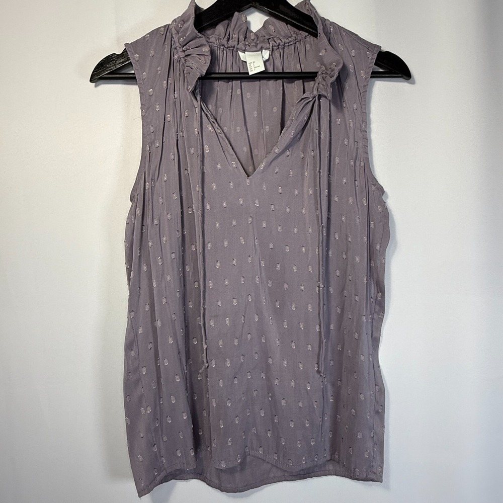 H & M Lavender‎ Sleevless Blouse Cottage Core, Praire, Peasant, Boho Secretary